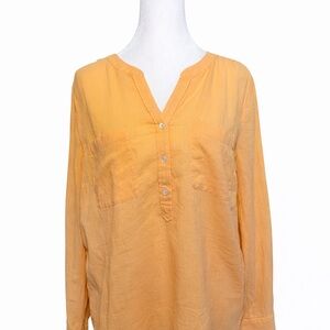 Talbots Peach Lightweight Button Front Blouse Women’s XL